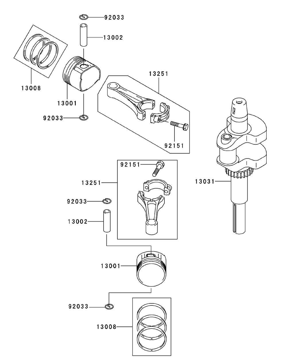 Fh580v-As11 Piston And Crankshaft Diagram and Parts List for ENFORCER44 53AI3AGF750-19HP Cub Cadet Lawn Tractor